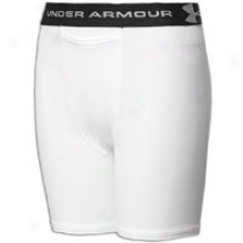 Under Armour 4" Compression Short - Big Kids - White/black