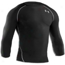 Under Armour Heatgear 3/4 Sleeve Compression Top - Mens - Black/white