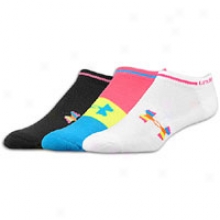 Under Armour Recur No Show 3 Pack Sock - Womens - Assorted