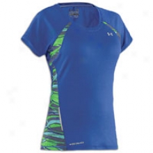 Under Armour W Coldblack Fragments Run T-shirt - Womens - Wish/jade River