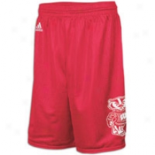 Wisconsin Adidas College Super Logo Mesh Short - Mens - Seminary of learning Red