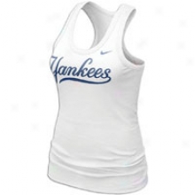 Yankees Nike Mlb Dro-fit Cotton Tank - Womens - White