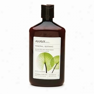 Ahava Mineral Botanic Micro Peelimg Cream Wash, Water Lily & Guarana - Normal To Drg Skin