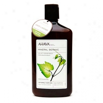 Ahava Mineral Botanic Velvet Cream Wash For Norjal To Thirsty Skin, Grapes & Avocado