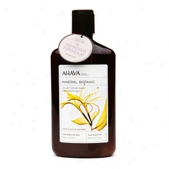 Ahava Mineral Botanic Velvet Cream Wash For Sensitive Skin, Honeysuckle & Lavender