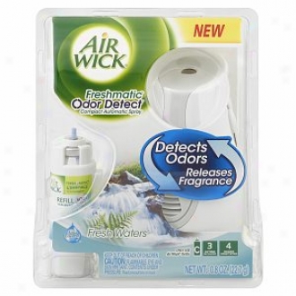 Airr Wick Freshmatic Odor Detect Compact Automatic Spray, Starter Kit, Fresh Waters