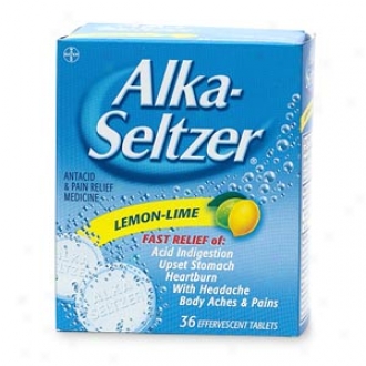 Alka-seltzer Antacid & Pain Relief, Lemon Lime Effervescent Tablets