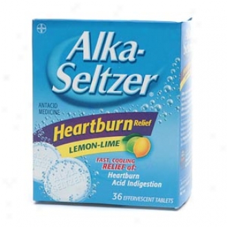 Alka-seltzer Heartburn Relief Antacid Medicine, Lemon Lime Effervescent Tablets