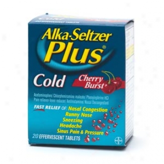 Alka-seltzer Plus Cold Formula, Effervescent Tablets, Cherry Burst