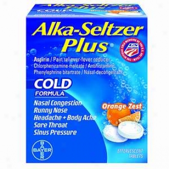Alka-seltzer Plus Cold Medicine, Orange Zest Effervescent Tablets
