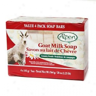 Alpen Secrets Goat Milk Moisturizing Soap, 20 Oz Bars, Country Fresh