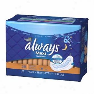 Always Maxi Pads Attending Flexi-wings, Overnight, 28 Ea