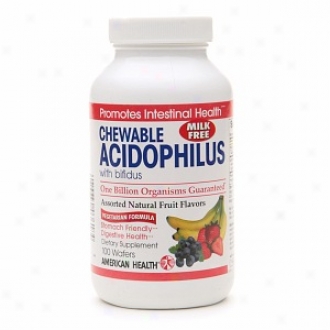 American Health Chewable Acidophilus With Bifidus, Assorted Flavors, Assorted Natural Fruit Flavors