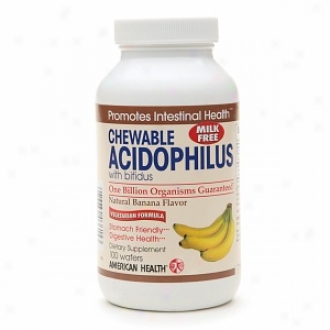 American Health Chewable Acidophilus With Bifidus, Banana Fpavor, Banana