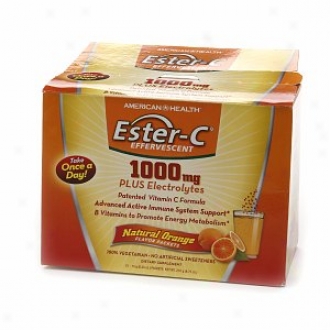 American Health Effervescent 1000mg Plus Electrolytes, Natural Orange