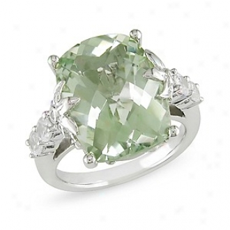 Amour 0.02 Ct Diamond Tw 10 Ct Tgw Amethyst Created  Sapphire Ring Silver Ghi I3,, 6