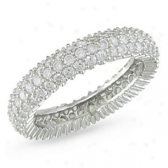 Amour 1 7/8 Ct Tgw White Cubic Zircobia Eternity Ring Silver, 6