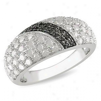 Amour 1 Ct Black And White Diamond Tw Fashion Ring, 6