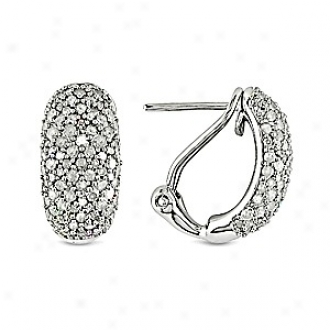Amour 1 Ct Diamond Tw Ear Pin Earrings Silver I3, White