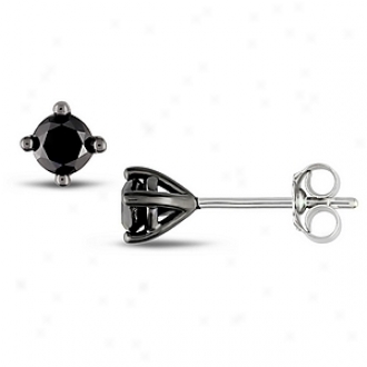 Amour 1/2 Ct Diamond Tw Ear Pim Earrings, Black And Silver