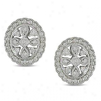 Affair of gallantry 1/3 Ct Diamond Tw Ear Pin Earrings Silver I3, White