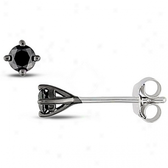 Amour 1/4 Ct Diamond Tw Ear Pin Earrings, Black And Silver