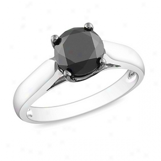 Amour 2 Ct Black Diamond Tw Fashion Ring Silver Black Rhodium Plated, 9