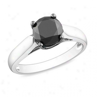 Amour 2 Ct Black Diamond Tw Fashion Ring Silver Black Rhodium Plated, 5
