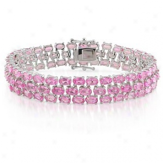 Amour 37 Cy Tgw Crewted Sapphie Bracelet Silver 7in, Plnk