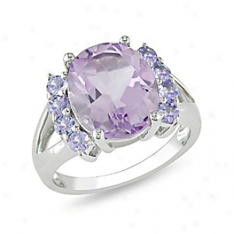 Amour 4 1/2 Ct Tgw Amethyst Tanzanite Fashion Ring Silver, 7