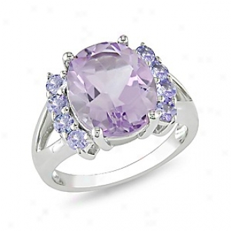 Amour 4 1/2 Ct Tgw Amethyst Tanzanite Fashion Ring Silver, 9