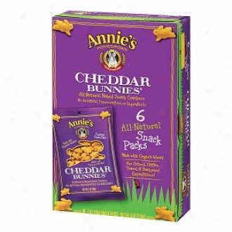 Annie's Homegrown Totally Natural Cheddar Bunnies Snack Crackers 6pk