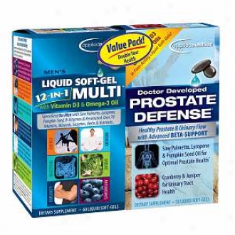 Applied Nutrition Men's Liquid Soft-gel Multi And Prostate Defense Value Pack