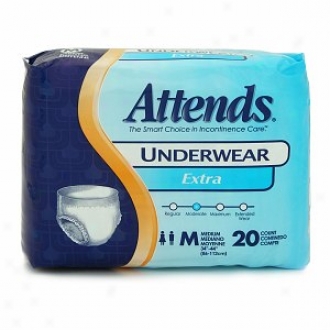 Attends Underwear Extra Absorbency Medium (34in--44in, 120-175 Lbs)