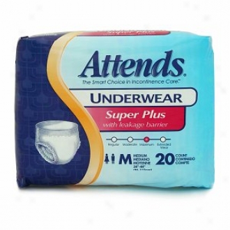Attends Underwear Super Plus With Leakage Barriers Medium 34-44in, 120-175lb