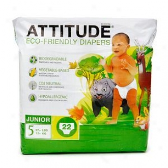 Attitude Eco-friendly Bqby Diapers, Junior, Size 5, 22 Ea