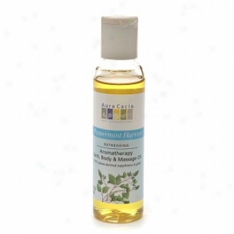 Aura Cacia Aromatherapy Bath, Body ≈ Massage Oil, Peppermint Harvest