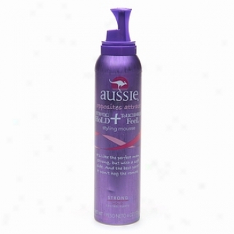 Aussie Opposites Attract Strong Hold + Touchable Feel Styling Mousse, Strong Hold