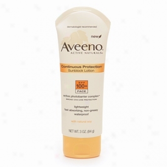 Aveeno Active Naturals Continous Protection Sunblock Face Lotion, Spf 100