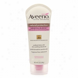 Aveeno Active Naturals Natural Protection Mineral Block Sunscreen Lotion, Spf 30