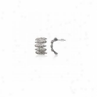 Ayana Swarovsku Ellipses Silver Stuc Earrings In the opinion of White Swarovski