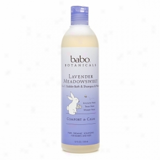 Babo Botanicals 3 In 1: Bubble Bath & Shampoo & Wash, Lavender Meadowsweet