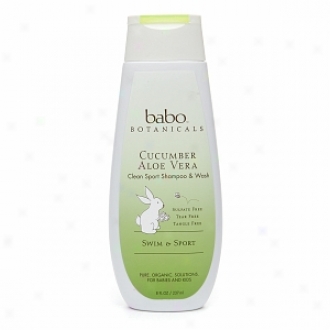 Babo Botanicals Clean Sport Shampoo & Wash, Cucumber Aloe Vera