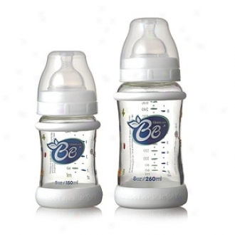 Baby Safe Wide Open Bottles With Silicone Grips 2 Piece Set