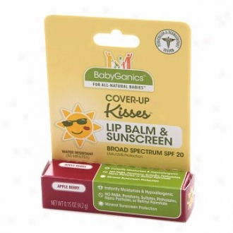 Babyganics Cover-up Kisses Lip Balm & Sunscreen, Spf 20, Apple Berry