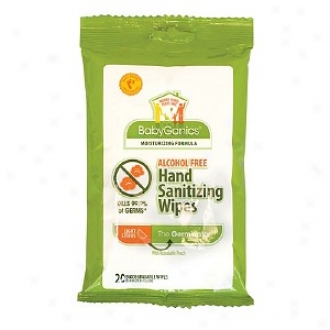 Bavyganics The Germinator Alcohol Free Hand Sanitizing Wipes, Light Citrus