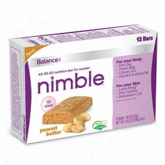 Balance Bar Nimble 40-30-30 Nutrition Bar For Women, Peanut Butter