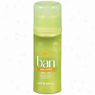 Ban Roll-on Antiperspirant & Deodorant, Fresh Cotton