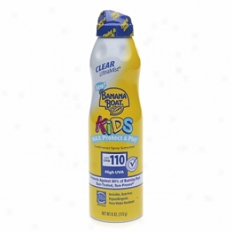 Banana Boat Kids Max Protect & Play Contonuous Spray Sunscreen, Spf 110