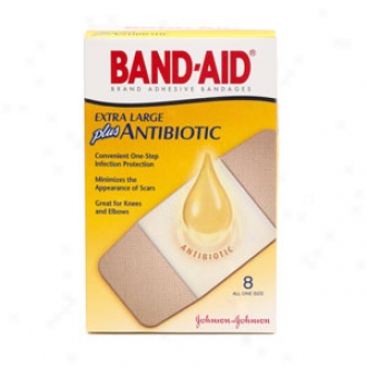 Band-ad Plus Antibiotic Adhesive Bandages Plus Antibiotic, Extra Large